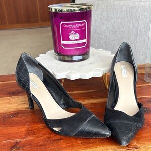 Cole Haan Black Croc-Embossed Heels